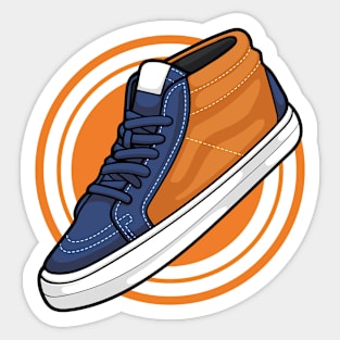 Skate Grosso Mid Navy Orange Sneaker Sticker